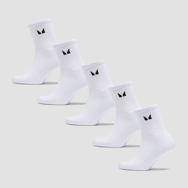 MP Unisex Crew Socks (5 Pack) - White - UK 9-11 – Bild 1 von 4