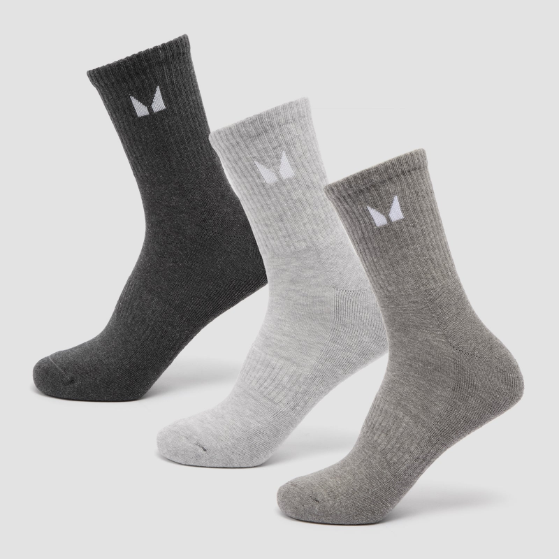 MP Unisex Crew Socks (3 Pack) - Grey - UK 2-5 – Bild 1 von 3
