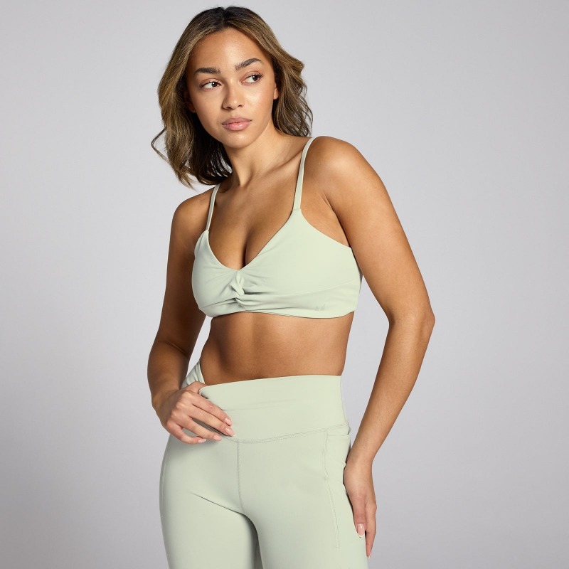 MP Damen Lifestyle Twist Front Sport-BH – Mineralgrün - M – Bild 1 von 4