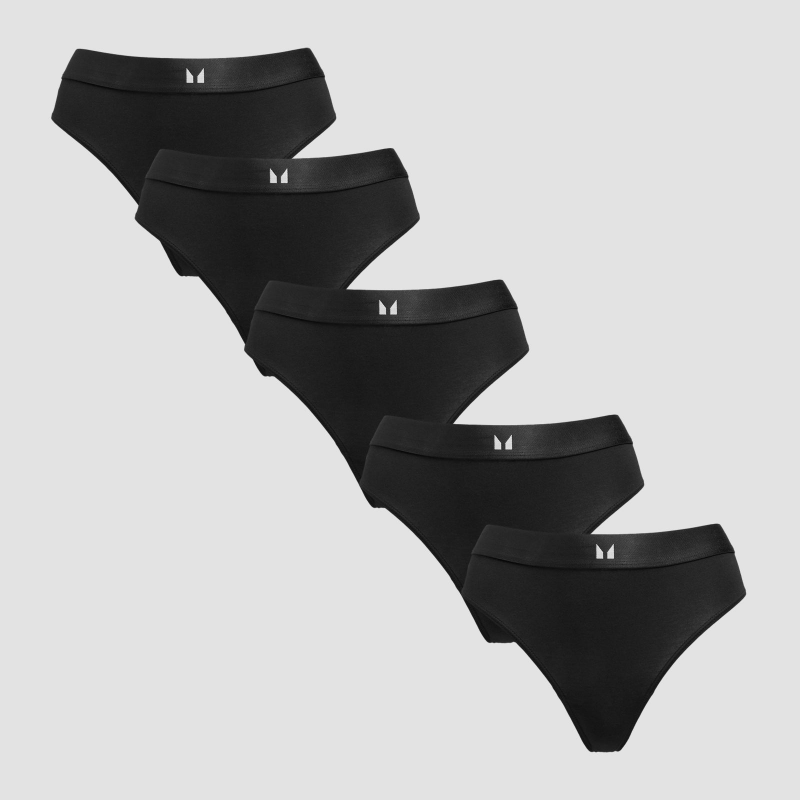 MP Women's Mid Rise Thong (5 Pack) - Black - M – Bild 1 von 4