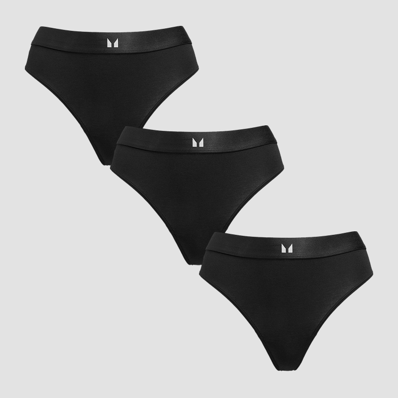 MP Women's Mid Rise Thong (3 Pack) - Black - S – Bild 1 von 4