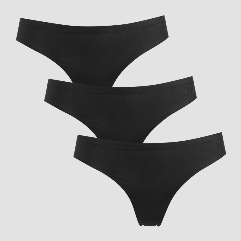 MP Women's Mid Rise No VPL Thong (3 Pack) - Black - XL – Bild 1 von 4