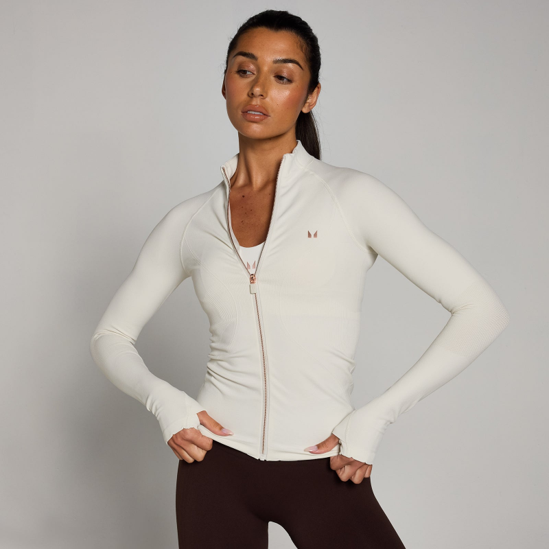 MP Damen Tempo Ultra Nahtlose Jacke mit Reißverschluss – Nebel - XS – Bild 1 von 4