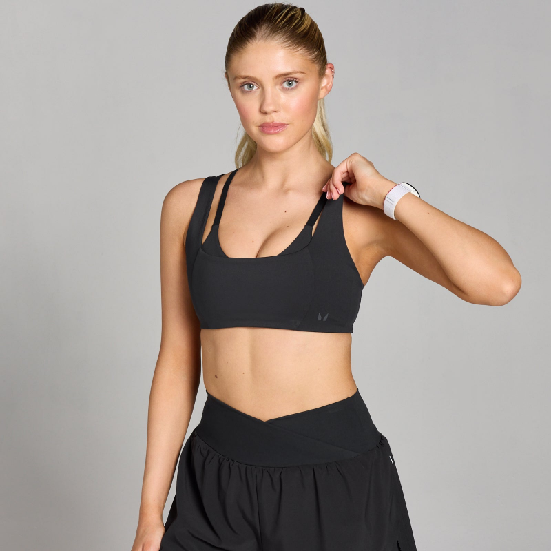 MP Damen Tempo doppellagiger Sport-BH – Schwarz - XS – Bild 1 von 4