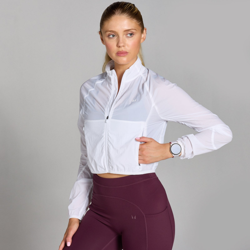 MP Damen Velocity Slim Fit Crop-Windbreaker für Damen – Weiß - XS – Bild 1 von 4