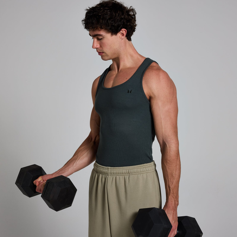 MP Men's Lift Ribbed Muscle Fit Tank - Washed Black - S – Bild 1 von 4