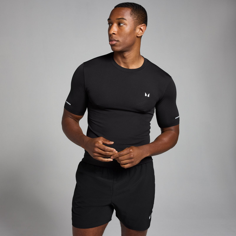 MP Herren Active Nahtloses T-Shirt mit Aufdruck – Schwarz - XS – Bild 1 von 4