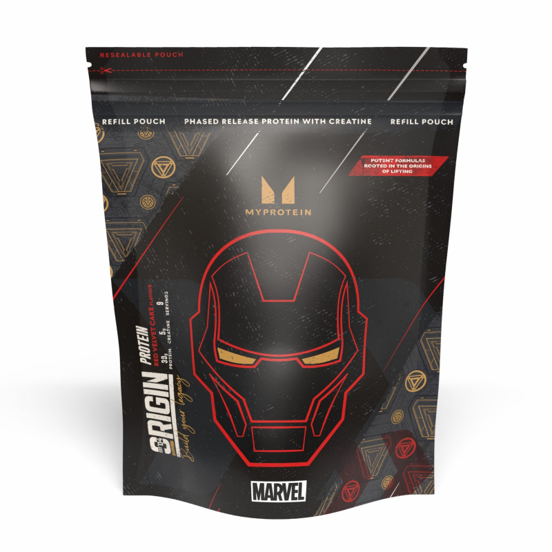 Origin Protein - 9Portionen - MARVEL Iron Man - Red Velvet Cake – Bild 1 von 2