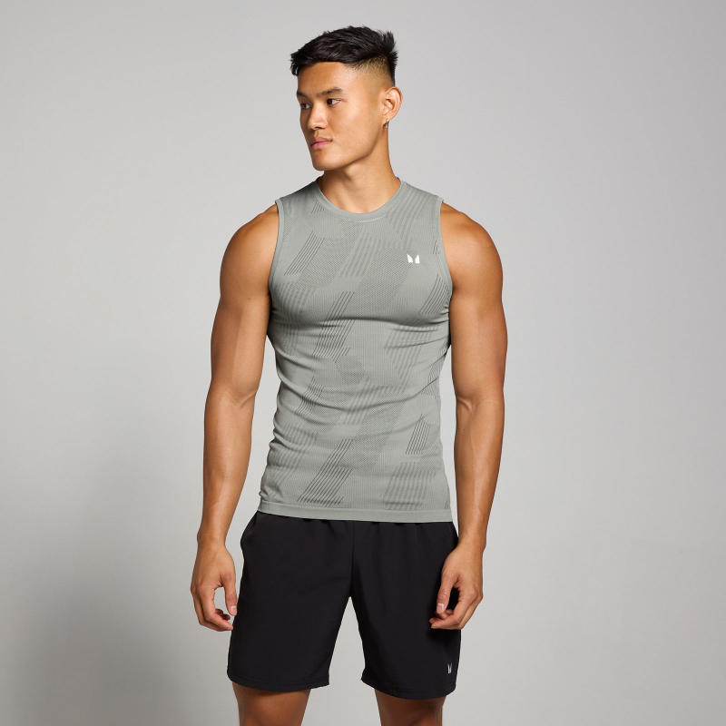 MP Herren Tempo nahtloses Tanktop mit Grafikelement – Storm - S – Bild 1 von 4