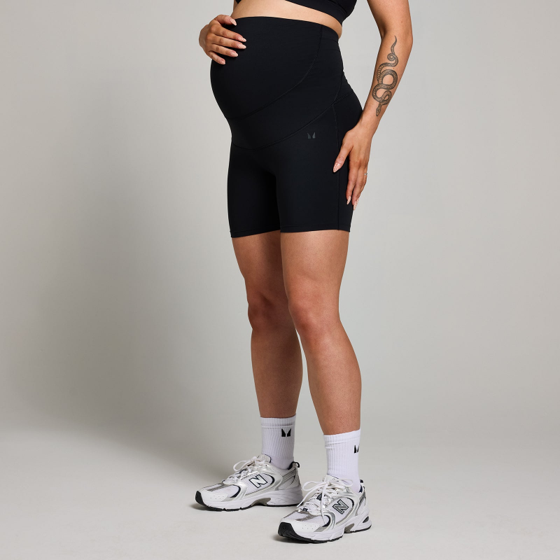 MP Damen Umstands-Radlerhose Über dem Babybauch – Schwarz - XS – Bild 1 von 4