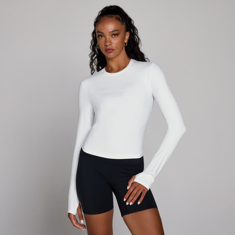 MP Women's Tempo Long Sleeve Top With Thumbholes - White - White - XS – Bild 1 von 4