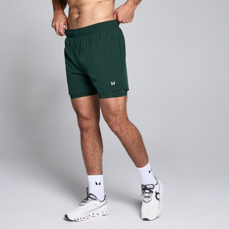 MP Herren 13 cm 2-in-1 Training Shorts – Dunkles Smaragdgrün - XS – Bild 1 von 4