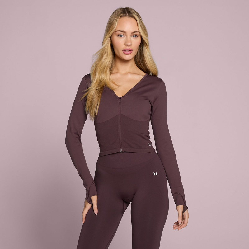MP Damen Tempo Nahtlos Verkürzte Jacke - Fudge - XS – Bild 1 von 4