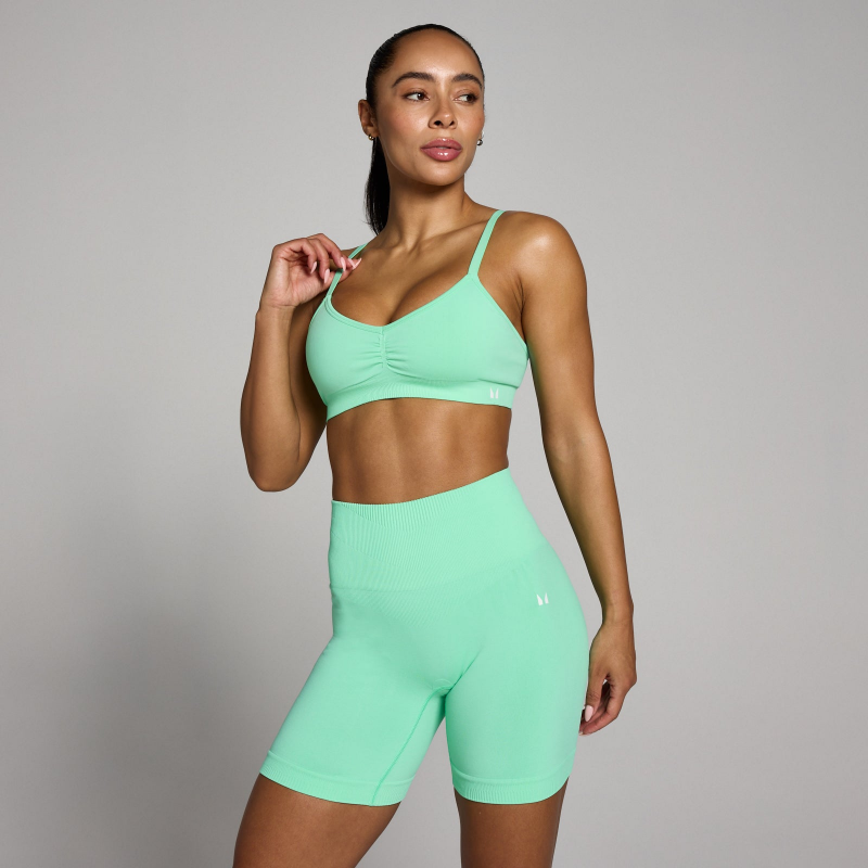 MP Damen Tempo Nahtlos Gerafft Sport-BH - Mintgrün - XS – Bild 1 von 4