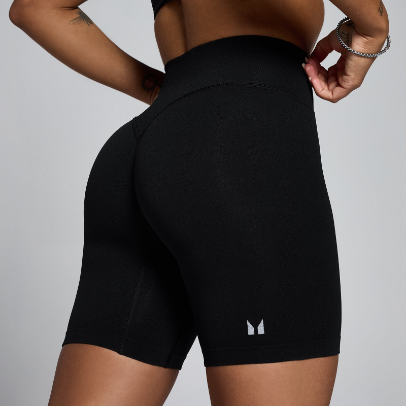 MP Damen Tempo Mid Rise Nahtlos Shorts - Schwarz - XS – Bild 1 von 4