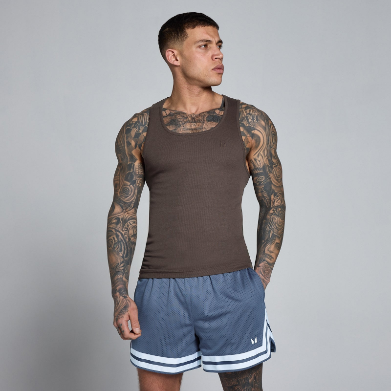 MP Lift Ribbed Muscle Fit Vest für Herren – Schokolade - XL – Bild 1 von 4