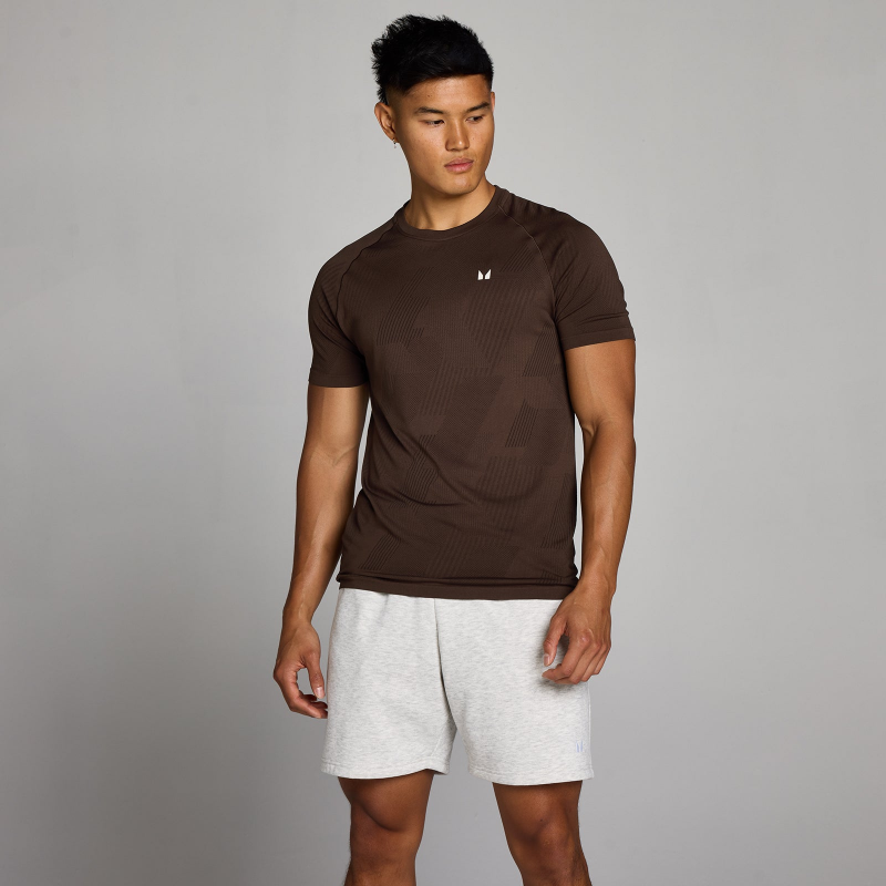 MP Herren Tempo Pillar Graphic Seamless T-Shirt – Kakao - L – Bild 1 von 4