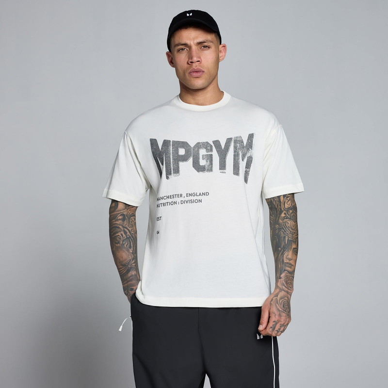 MP Herren Lift Burnout Baumwolle Grafik-T-Shirt - Retro Weiß - S – Bild 1 von 4