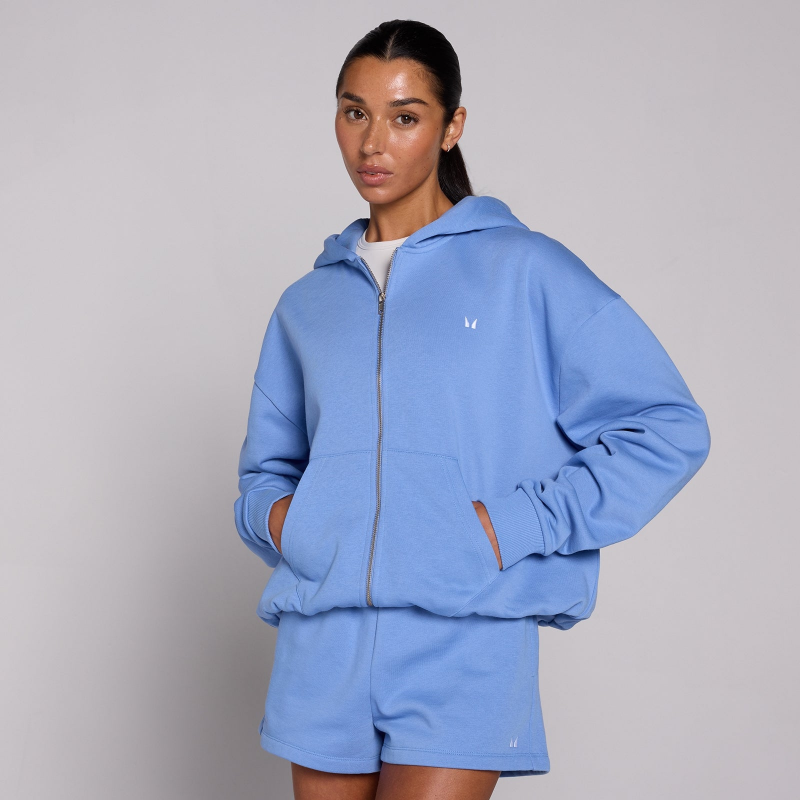 MP Damen Basics Zip Through Hoodie - Kornblumenblau - XS – Bild 1 von 4