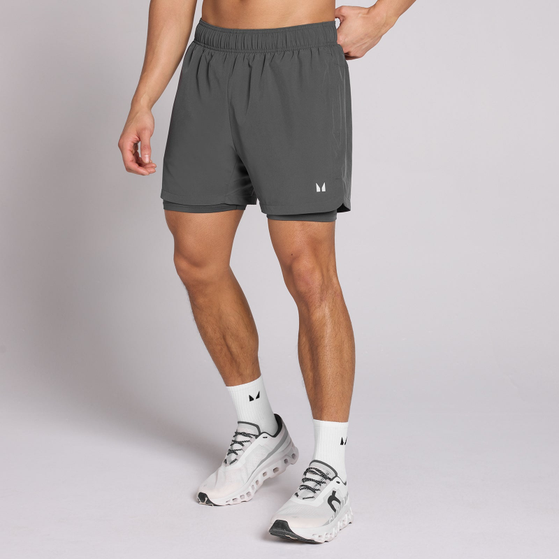 MP Men's 5 2-in-1 Training Shorts - Dark Grey - XS – Bild 1 von 4