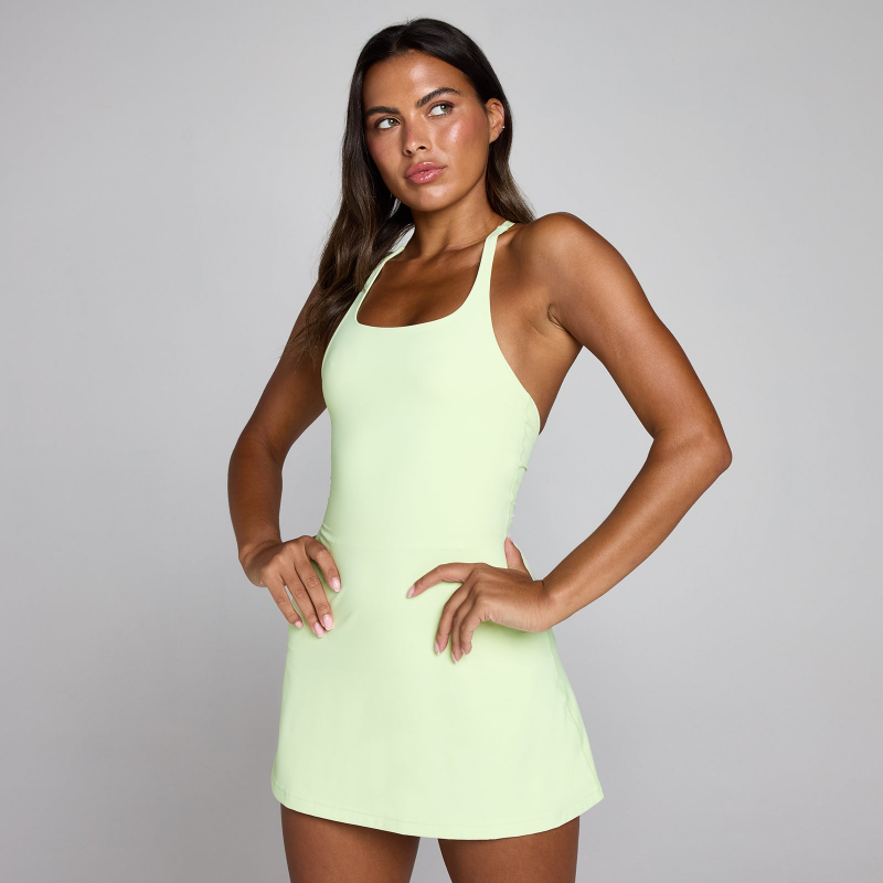 MP Damen Tempo Strappy Racerback Tennis Kleid - Verwaschenes Lime - XXL – Bild 1 von 4