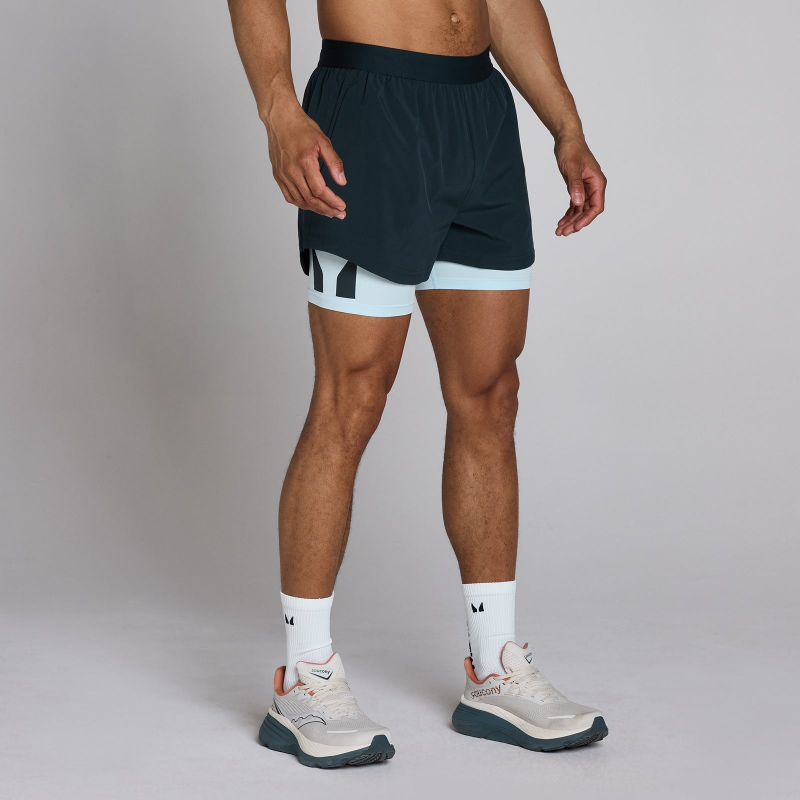 MP Herren Hybrid 5 2-in-1 Shorts – Verwaschenes Blau - XS – Bild 1 von 4
