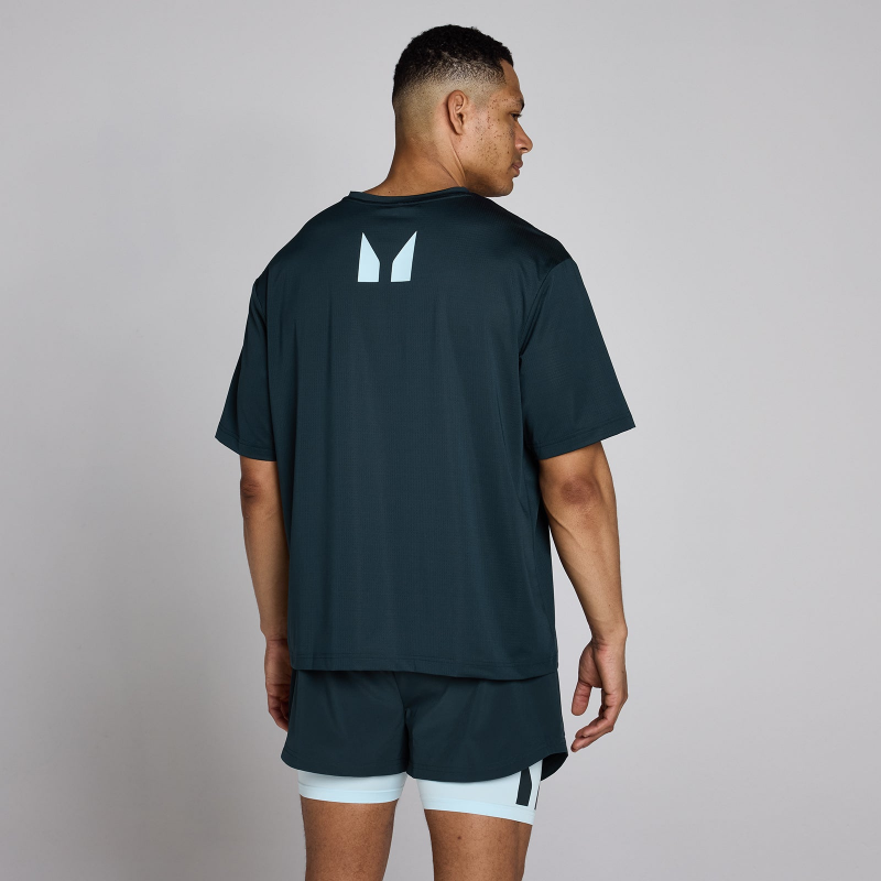 MP Herren Hybrid Oversized Mesh T-Shirt – Verwaschenes Blau - XS – Bild 1 von 4