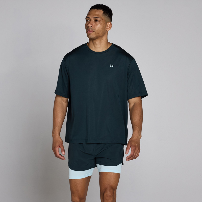 MP Herren Hybrid Oversized Mesh T-Shirt – Verwaschenes Blau - XS – Bild 1 von 4