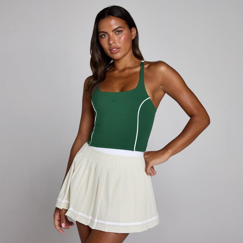MP Damen Tempo Contrast Strappy Racerback Top - Renngrün - XS – Bild 1 von 4
