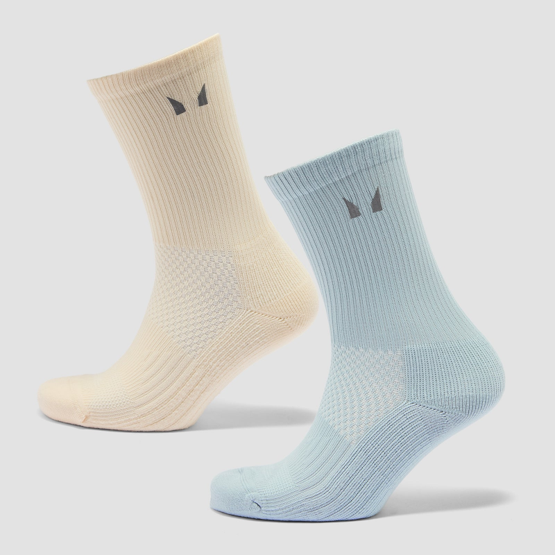 MP Reflektierende Laufsocken (2er-Pack) – Buttergelb/Babyblau - UK 9-11 – Bild 1 von 4