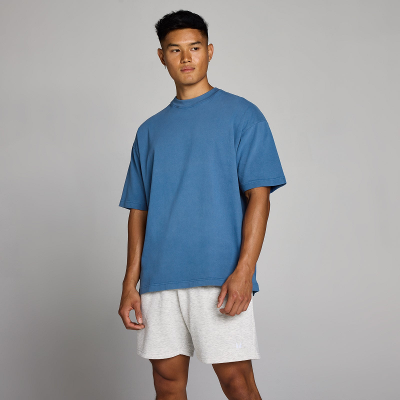 MP Herren Washed Oversized Baumwoll-T-Shirt - Track Blue - XL – Bild 1 von 4