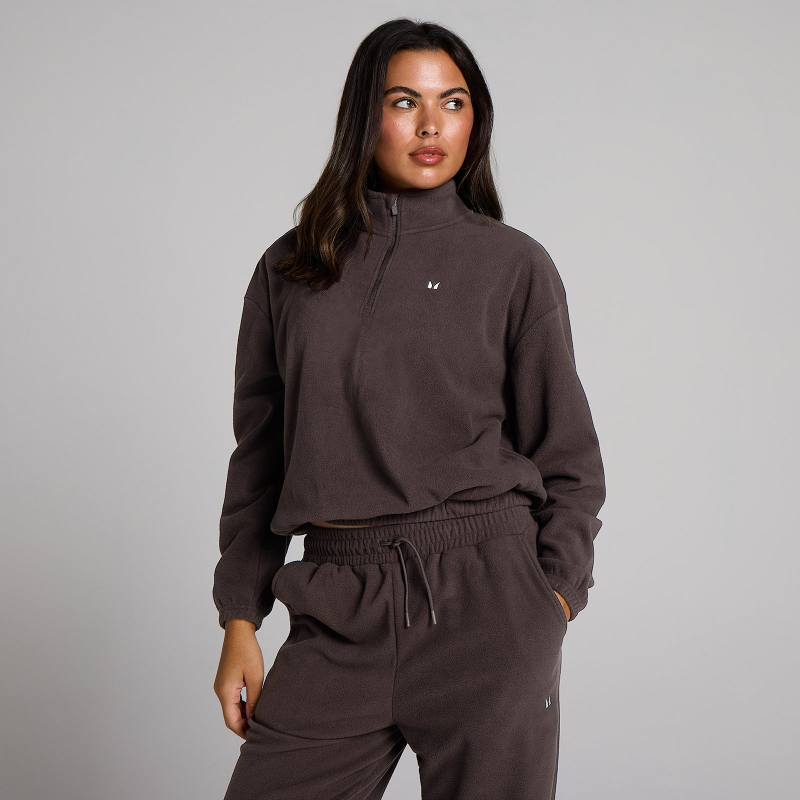 MP Damen Fleece-Pullover mit Stehkragen und 1/4-Reißverschluss - Kakao - XS – Bild 1 von 4
