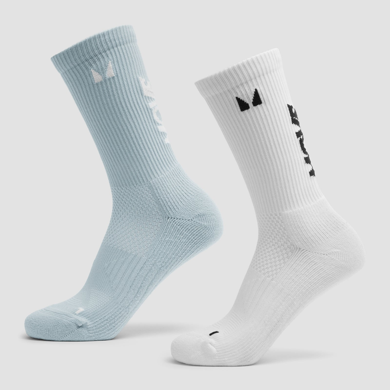 MP Move Club Laufsocken (2er-Pack) - Hellblau/Weiß - UK 2-5 – Bild 1 von 4
