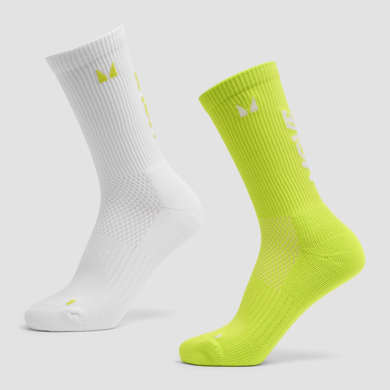 MP Move Club Laufsocken (2er-Pack) - Neongrün/Weiß - UK 2-5 – Bild 1 von 4