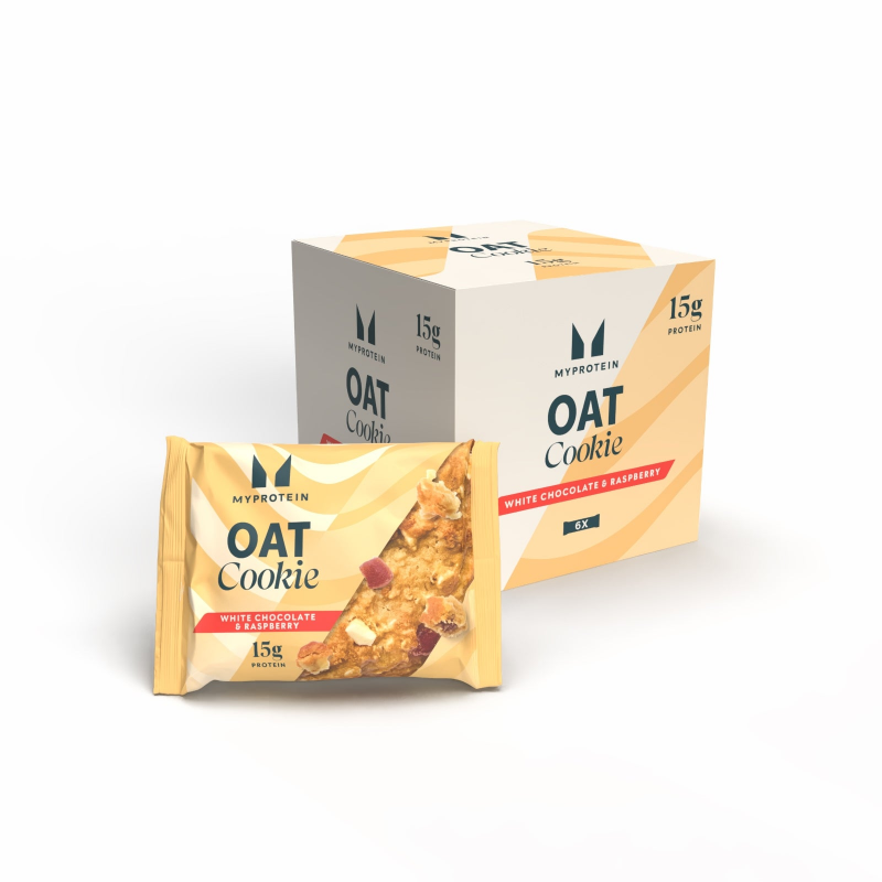 Baked Protein Cookie - 6 x 65g - White Chocolate and Raspberry (Oat)
