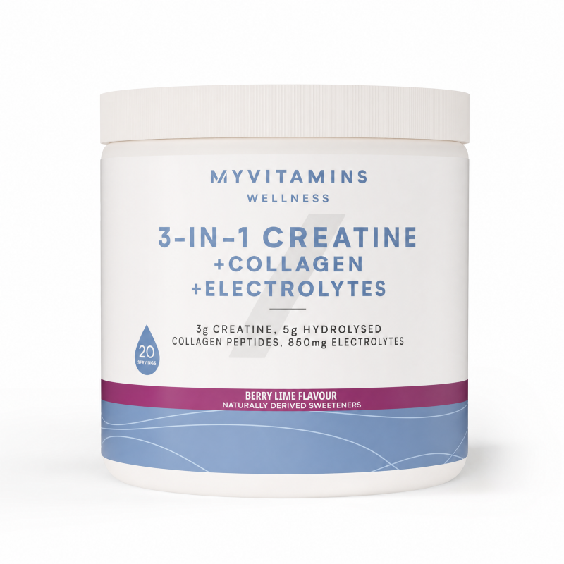 3-in-1 Kreatin + Kollagen + Elektrolyte - 237G - 20Portionen - Mixed Berry Lime