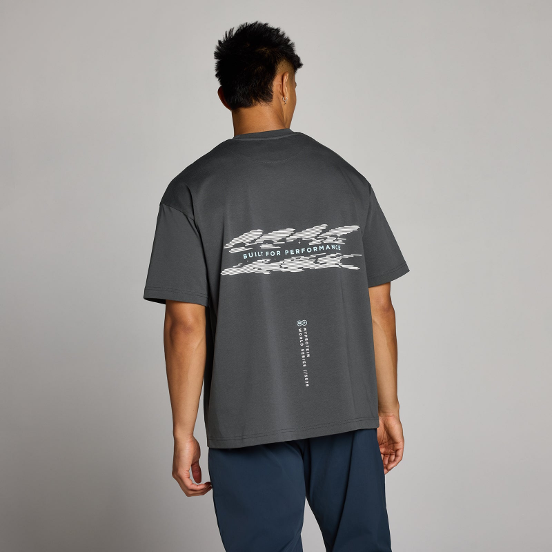 MP Herren Hybrid Built For Performance Grafik-T-Shirt – Dunkelgrau - L – Bild 1 von 4