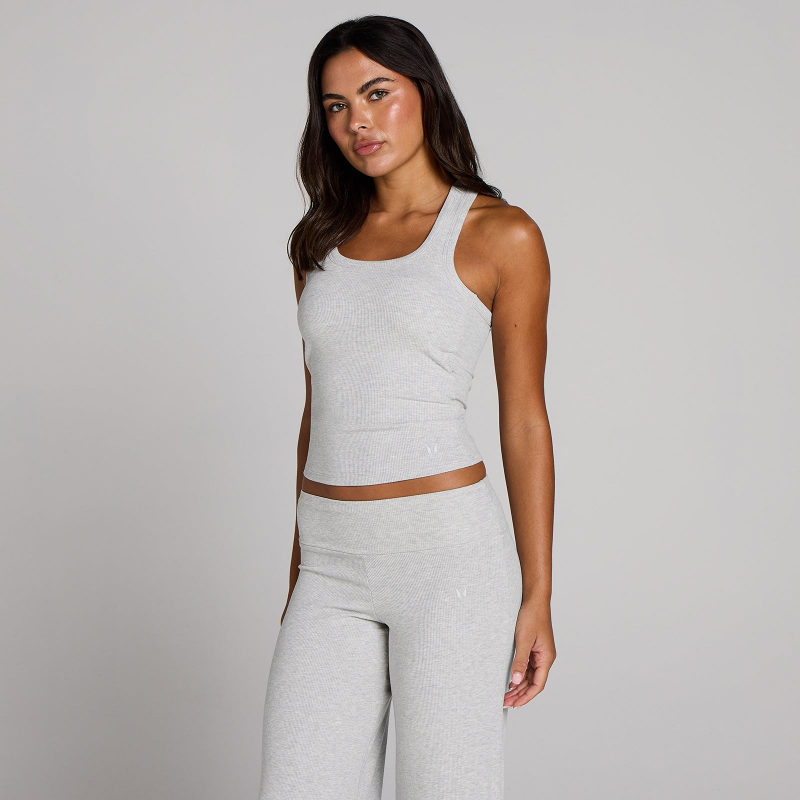 MP Geripptes Tank-Top für Damen mit integriertem BH – Grau meliert - XS – Bild 1 von 4