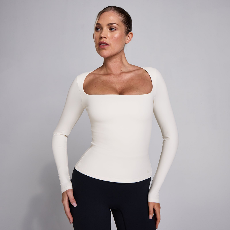 MP Damen SculptForm Langarm-Top mit eckigem Ausschnitt - Perle - L – Bild 1 von 4