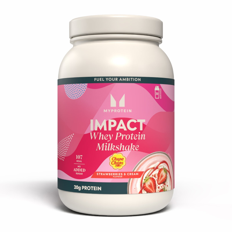 Impact Whey Protein Milchshake – Chupa Chups® - 870G - 30Portionen - Erdbeeren & Sahne – Bild 1 von 4