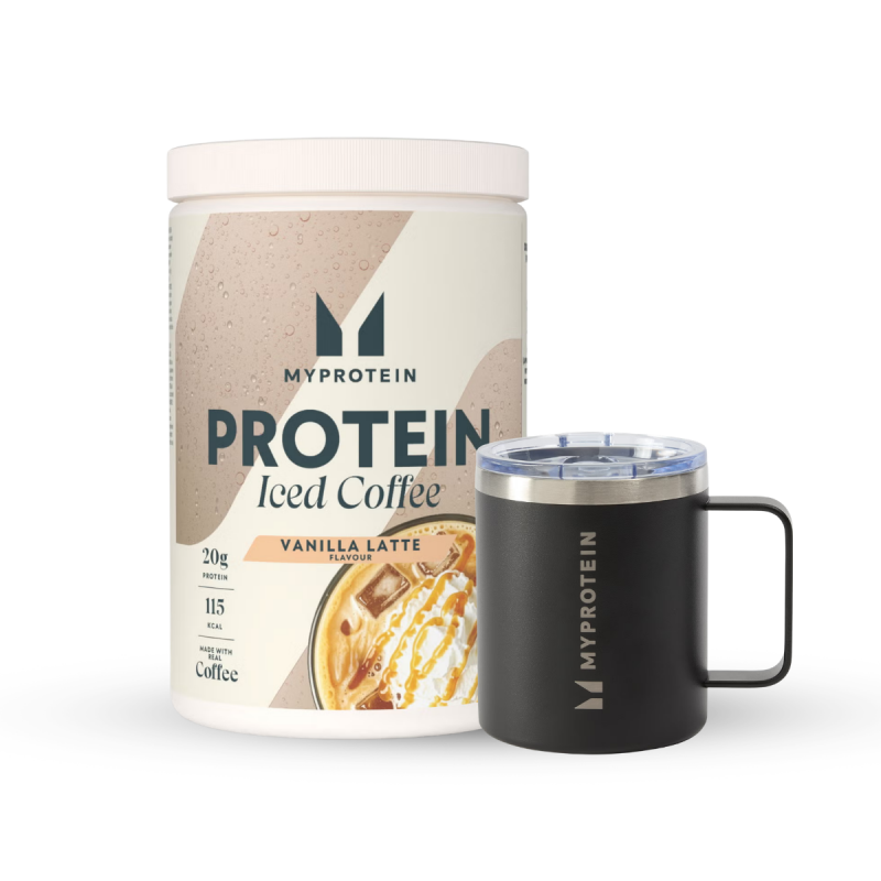 Protein Eiskaffee Bundle - 20Portionen - Black Coffee Cup - Iced Vanilla Latte