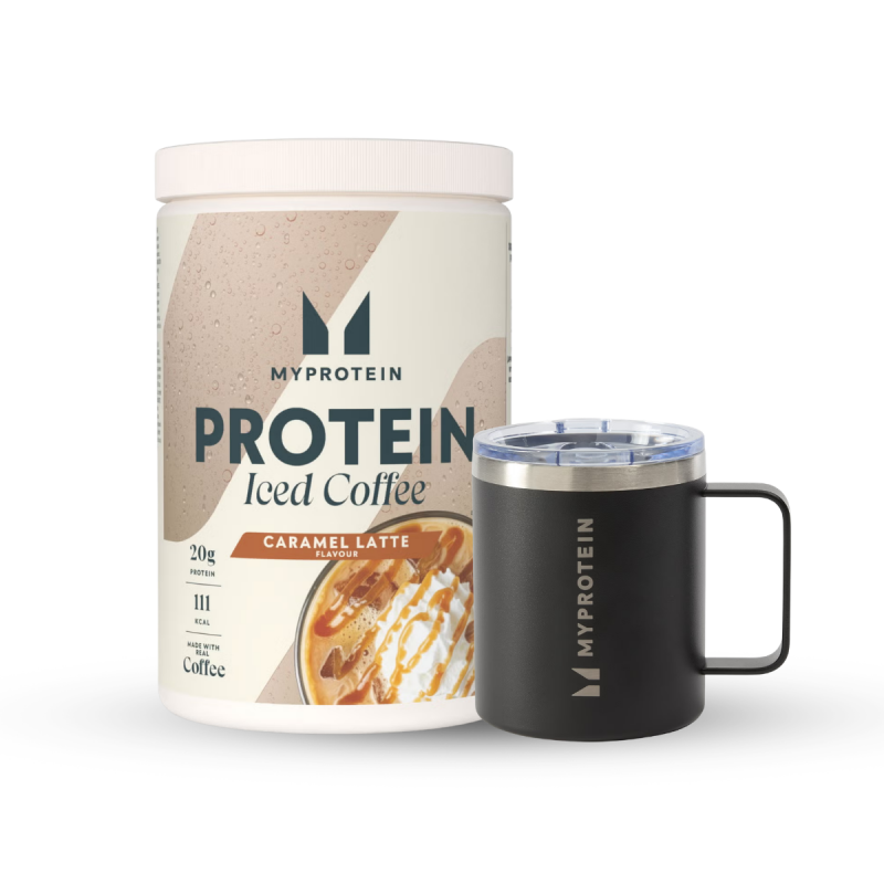 Protein Eiskaffee Bundle - 20Portionen - Black Coffee Cup - Iced Caramel Latte