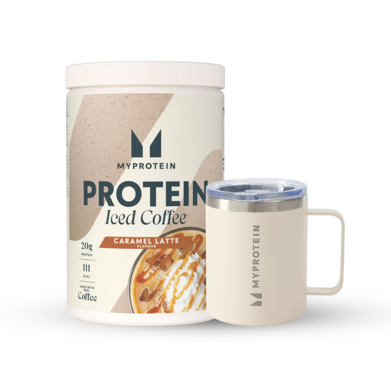 Protein Eiskaffee Bundle - 20Portionen - Natural Cream Coffee Cup - Iced Caramel Latte