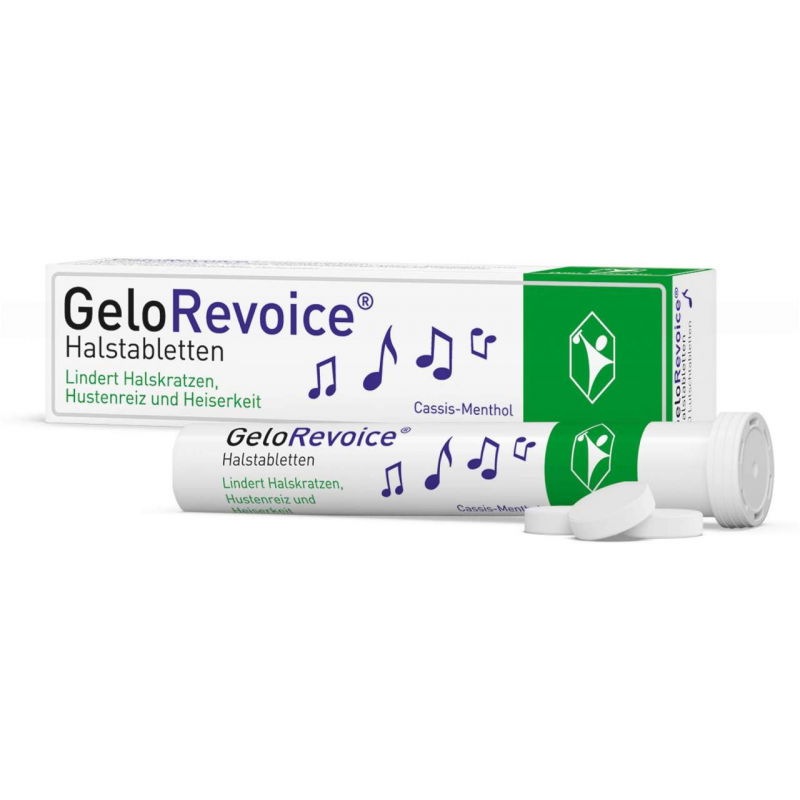 GeloRevoice Halstabletten Cassis Menthol 20 Lutschtabletten