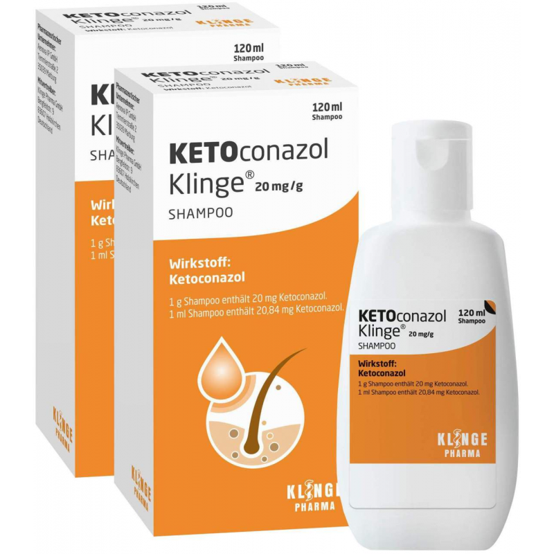KETOconazol Klinge 20 mg pro g Shampoo 2 x 120 ml