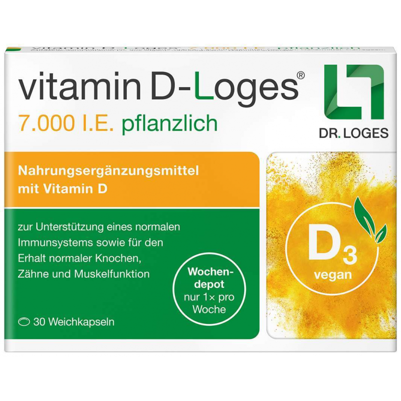 Vitamin D-Loges 7000 I.E. Pflanzlich 30 Weichkapseln