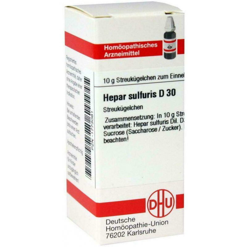 Hepar Sulfuris D30 Dhu 10 G Globuli