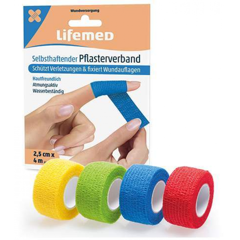 Selbsthaftender Pflasterverband 2,5 cm x 4m gedehnt, 3er Set
