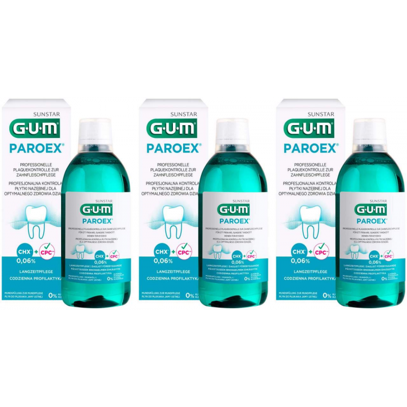 GUM Paroex 0,06 CHX Mundspülung 3 x 500 ml