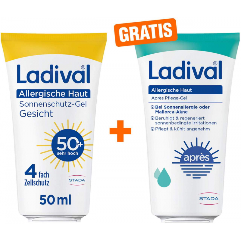 Ladival allergische Haut Sonnenschutz-Gel Gesicht LSF 50+ + gratis allergische Haut Apres Pflege Gel 50 ml